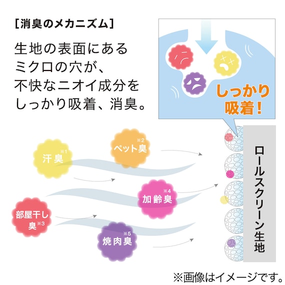 消臭加工ロールスクリーン(DE1 GR 165X220) 3枚目画像