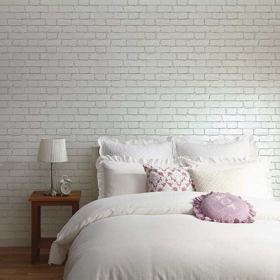 貼ってはがせるシール壁紙(レンガWH) 2枚目画像