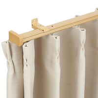 伸縮式 木目調静音カーテンレール(KR3 LBR 200cm/シングル)