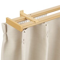 伸縮式 木目調静音カーテンレール(KR3 LBR2M/W)