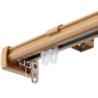 伸縮式 木目調静音カーテンレール(KR3 LBR3M/S) 4枚目画像