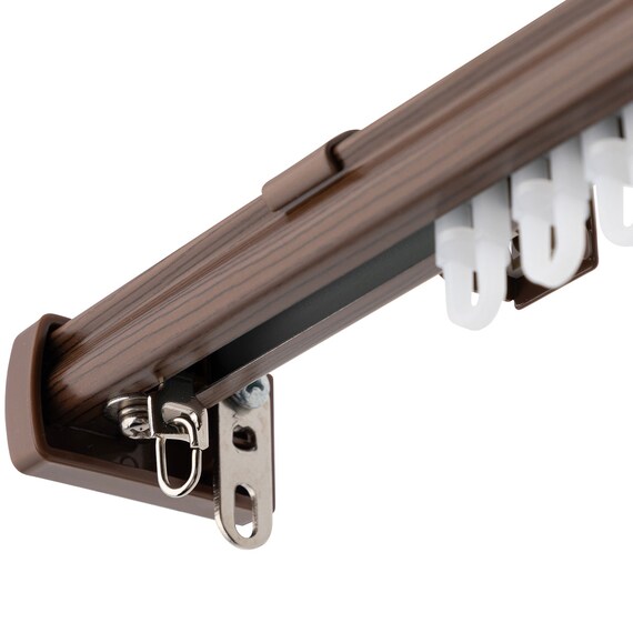 伸縮式 木目調静音カーテンレール(KR3 MBR3M/S) 4枚目画像