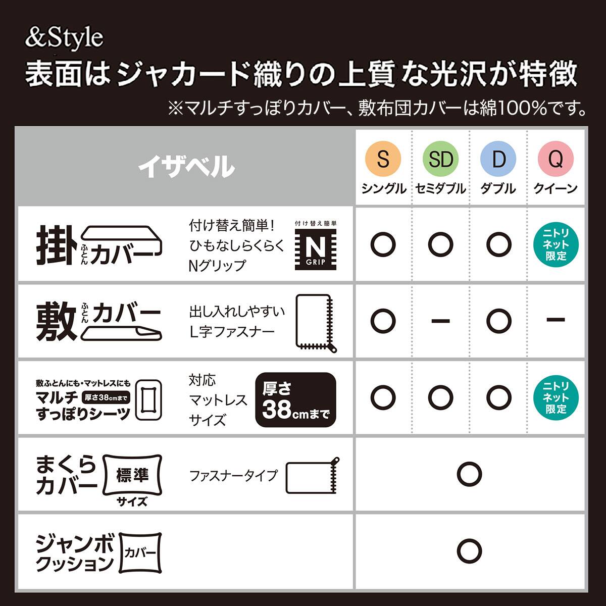 マルチすっぽりシーツ イザベル 通販 ニトリネット 公式 家具 インテリア通販