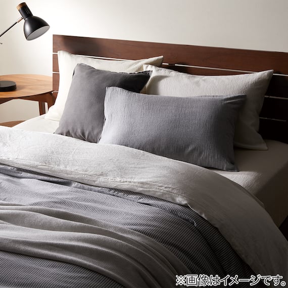 枕カバー(コットンウォッシュDGY) 7枚目画像