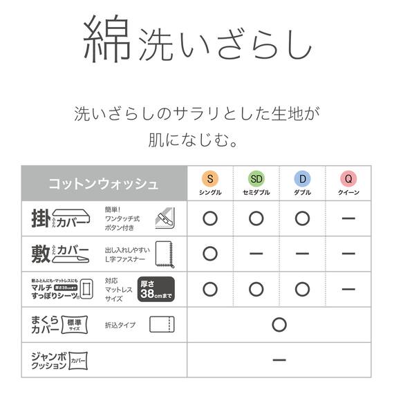 枕カバー(コットンウォッシュDGY) 11枚目画像