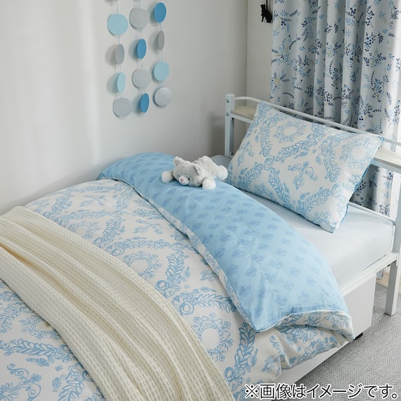 ひもなしラクラク掛け布団カバー セミダブル(Nグリップ リース2BL SD) 9枚目画像