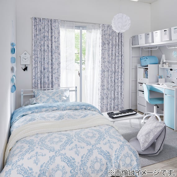 ひもなしラクラク掛け布団カバー セミダブル(Nグリップ リース2BL SD) 10枚目画像