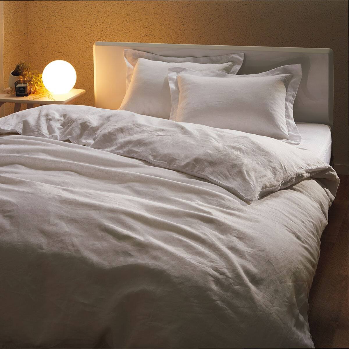 ひもなしラクラク掛け布団カバー セミダブル(Nグリップ リネン SZ16 WH