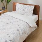 ひもなしラクラク掛け布団カバー ダブル(Nグリップ PT33 フラワー GY D) 2枚目画像