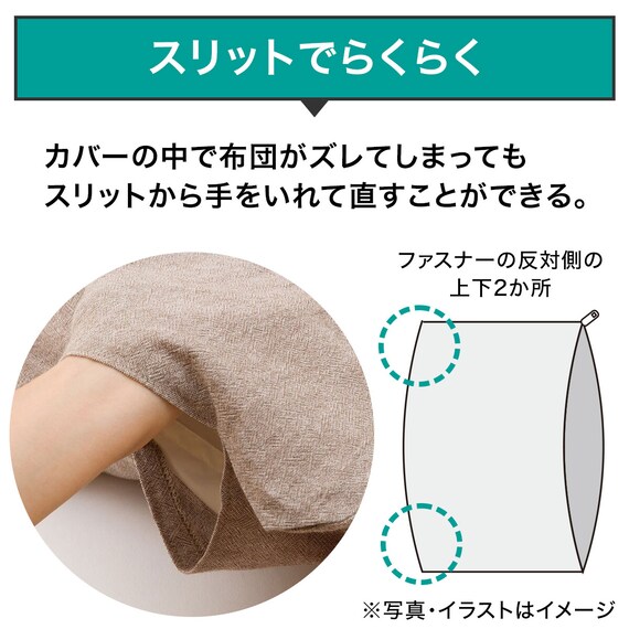 ひもなしラクラク掛布団カバー ダブル(NグリップNホテルセレクト NV D) 5枚目画像