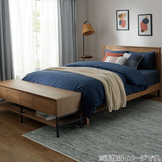 ひもなしラクラク掛け布団カバー ダブル(Nグリップ MJ03 NV D) 10枚目画像