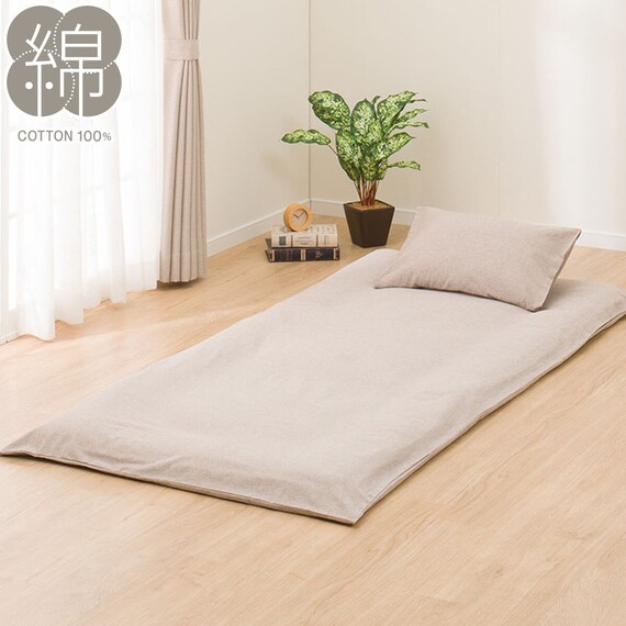 敷布団カバー シングル(コットンウォッシュ 無地 W2 SZ35 BR S) 1枚目画像