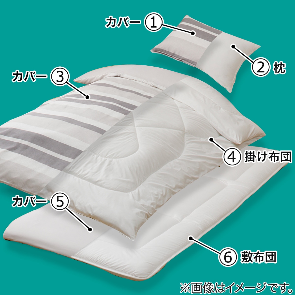 すぐに使える寝具６点セット(BD S2201)通販 | ニトリネット【公式