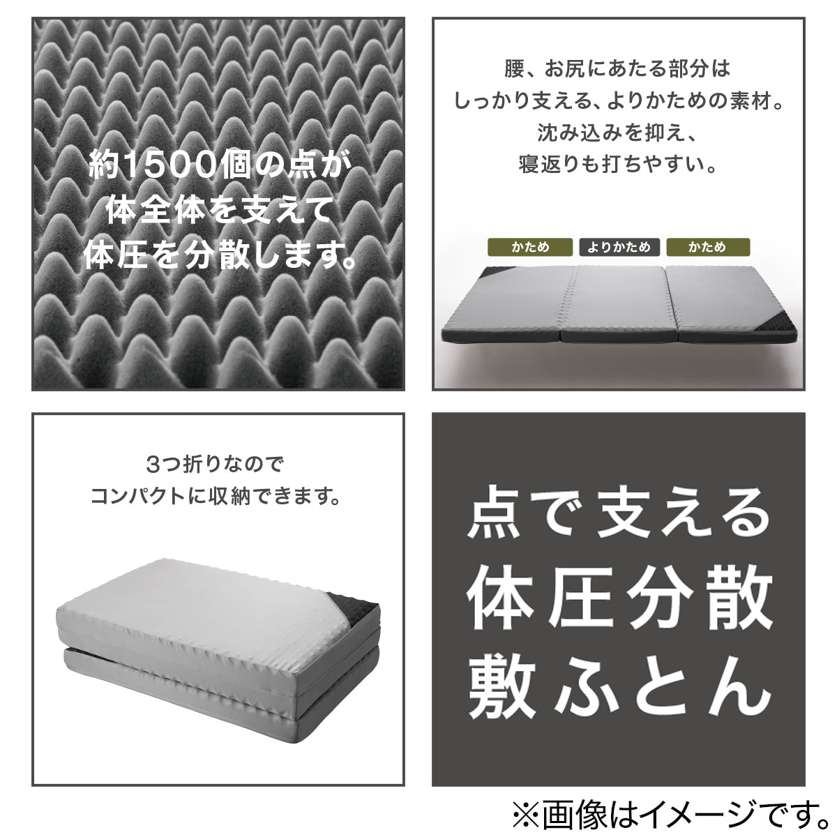 点で支える体圧分散敷布団洗濯機ＯＫカバーのみ - マットレス