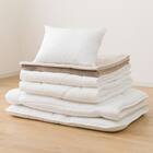 2枚合わせ掛け布団 毛布タオルケット付き 布団セット 6点 (S2306 セミダブル ホワイト) 10枚目画像