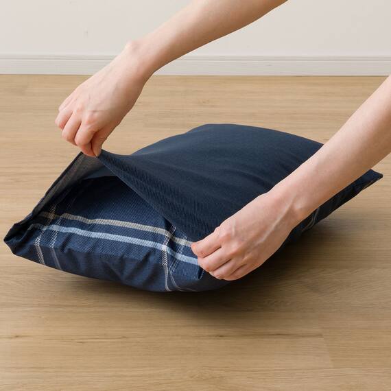 カバー付き ボリューム敷布団 布団セット 6点 (S2306 セミダブル ネイビー) 19枚目画像