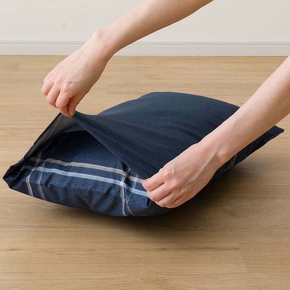 カバー付き ボリューム敷布団 布団セット 6点 (S2306 セミダブル ネイビー) 19枚目画像