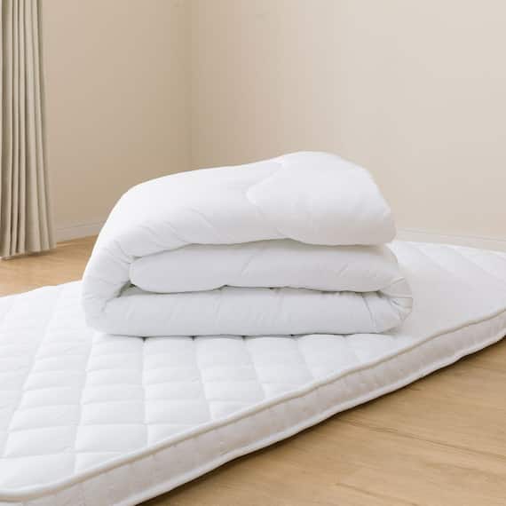 カバー付き ボリューム敷布団 布団セット 6点 (S2306 セミダブル ネイビー) 21枚目画像