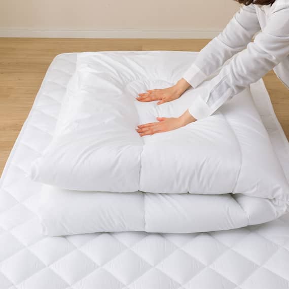 カバー付き ボリューム敷布団 布団セット 6点 (S2306 セミダブル ネイビー) 22枚目画像