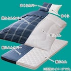 カバー付き ボリューム敷布団 布団セット 8点 (S2306 ダブル ネイビー) 2枚目画像