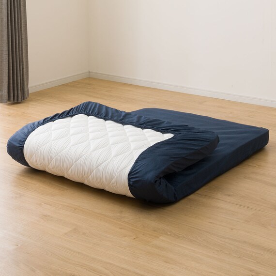 カバー付き ボリューム敷布団 布団セット 8点 (S2306 ダブル ネイビー) 16枚目画像