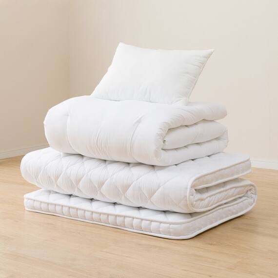 ボリューム敷布団 布団セット 3点 (S2306 セミダブル ホワイト) 9枚目画像