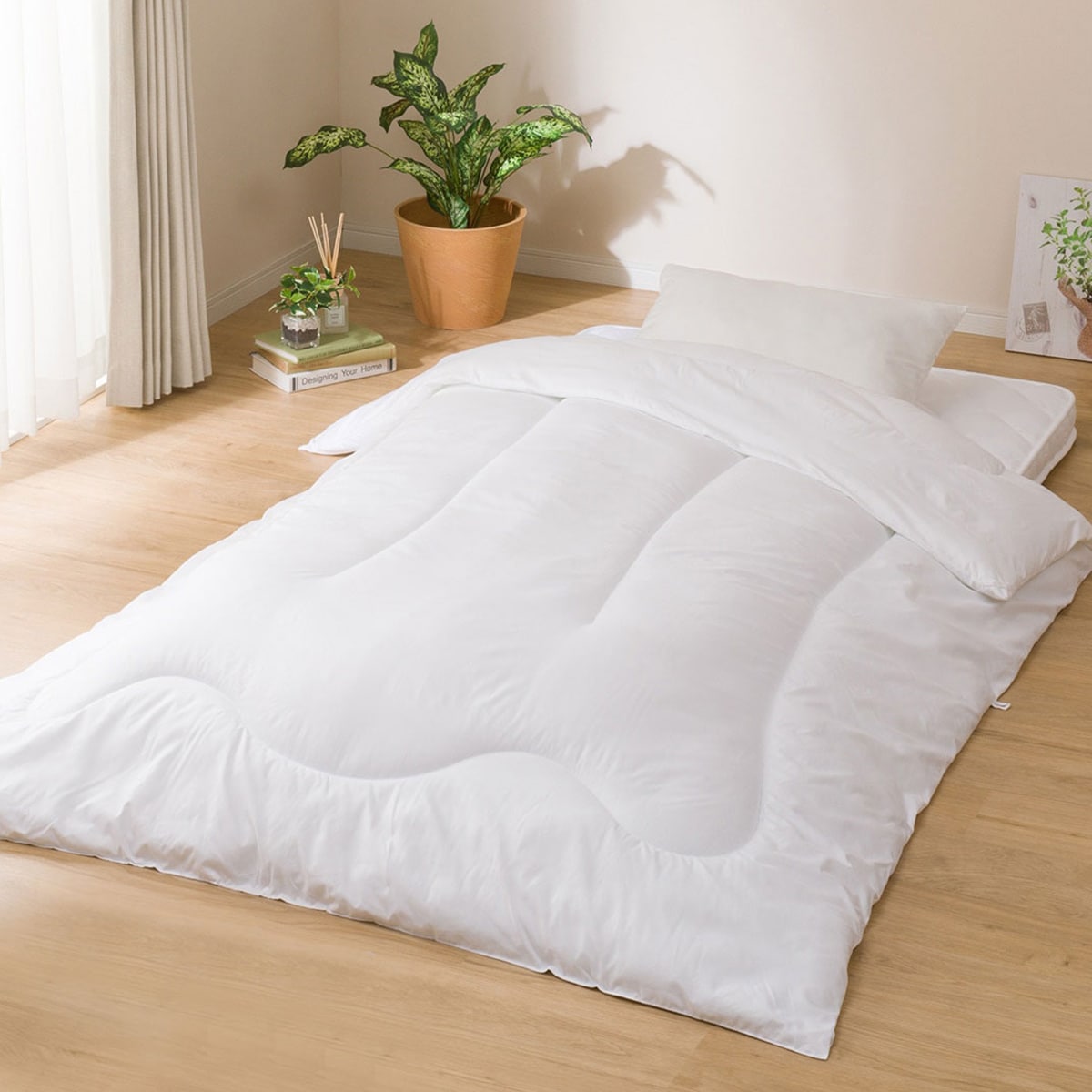 ボリューム敷布団 布団セット 4点 (S2306 ダブル ホワイト) | ニトリ