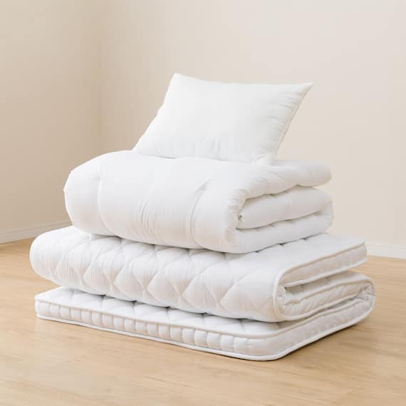 ボリューム敷布団 布団セット 4点 (S2306 ダブル ホワイト) 9枚目画像