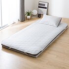 カバー付き 3つ折りマットレス付き 布団セット 11点 (S2307 セミダブル グレー) 19枚目画像