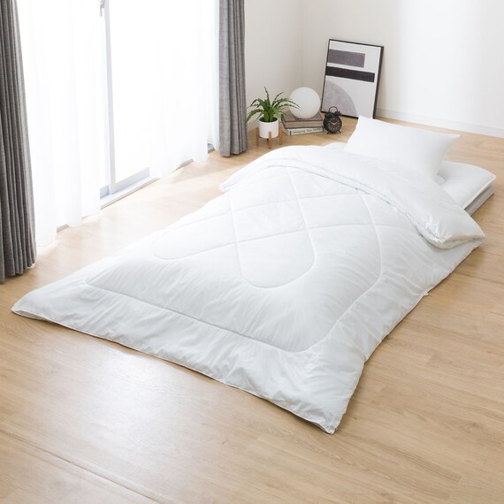 2枚合わせ掛け布団 3つ折りマットレス付き 布団セット 8点 (S2307 シングル アイボリー) 18枚目画像