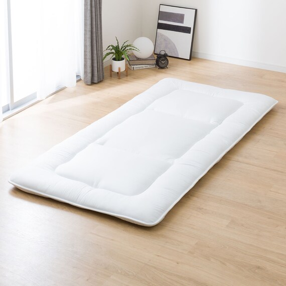 2枚合わせ掛け布団 3つ折りマットレス付き 布団セット 8点 (S2307 シングル アイボリー) 28枚目画像