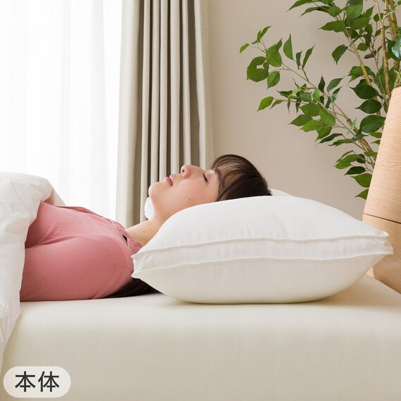 ホテルスタイル枕　セミロングサイズ(Nホテル3)本体＋カバーセット(Nホテルスタイル2 P) 4枚目画像