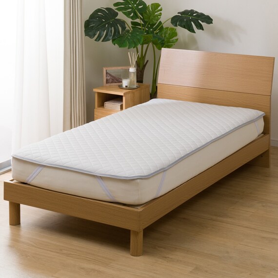 ゴムバンド付き敷きパッド　シングル(ドライワッフル S GY S2311) 1枚目画像