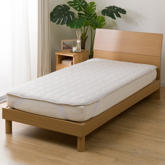 ゴムバンド付き敷きパッド シングル(コットンリネンコン S MO S2318) 1枚目画像