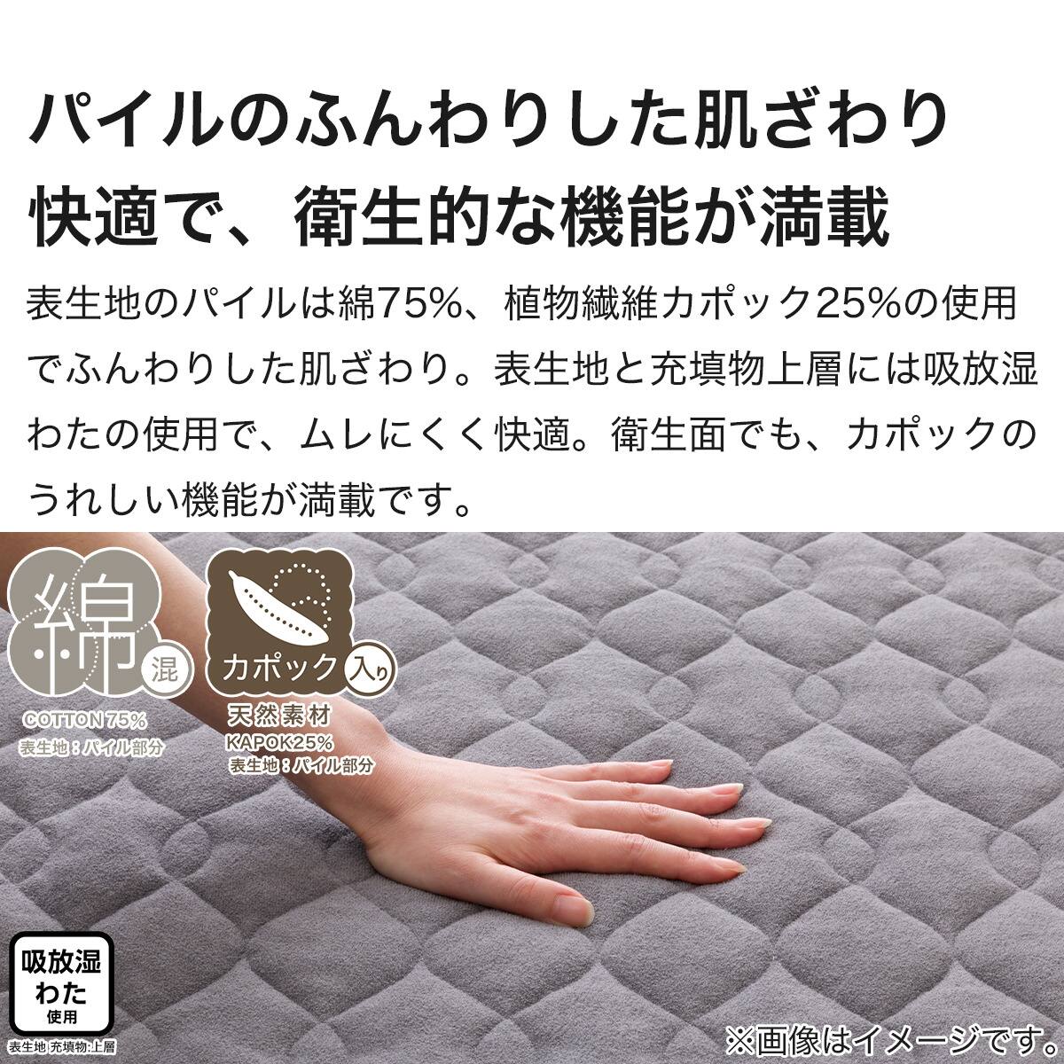 モリリン 東レカーボンテック 防ダニ 防ホコリ　敷きパッド シングル シルバー 敷きパッド シングル(カポックパイル S S2464) | ニトリネット【公式