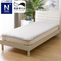 両面使える ゴムバンド付き 敷きパッド　ダブル(NクールSP D GY S2402)