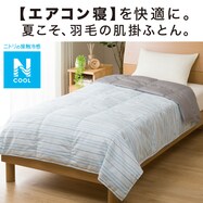 洗えるひんやりダウンケット 羽毛肌掛け布団　シングル(Nクールn-s BL S)