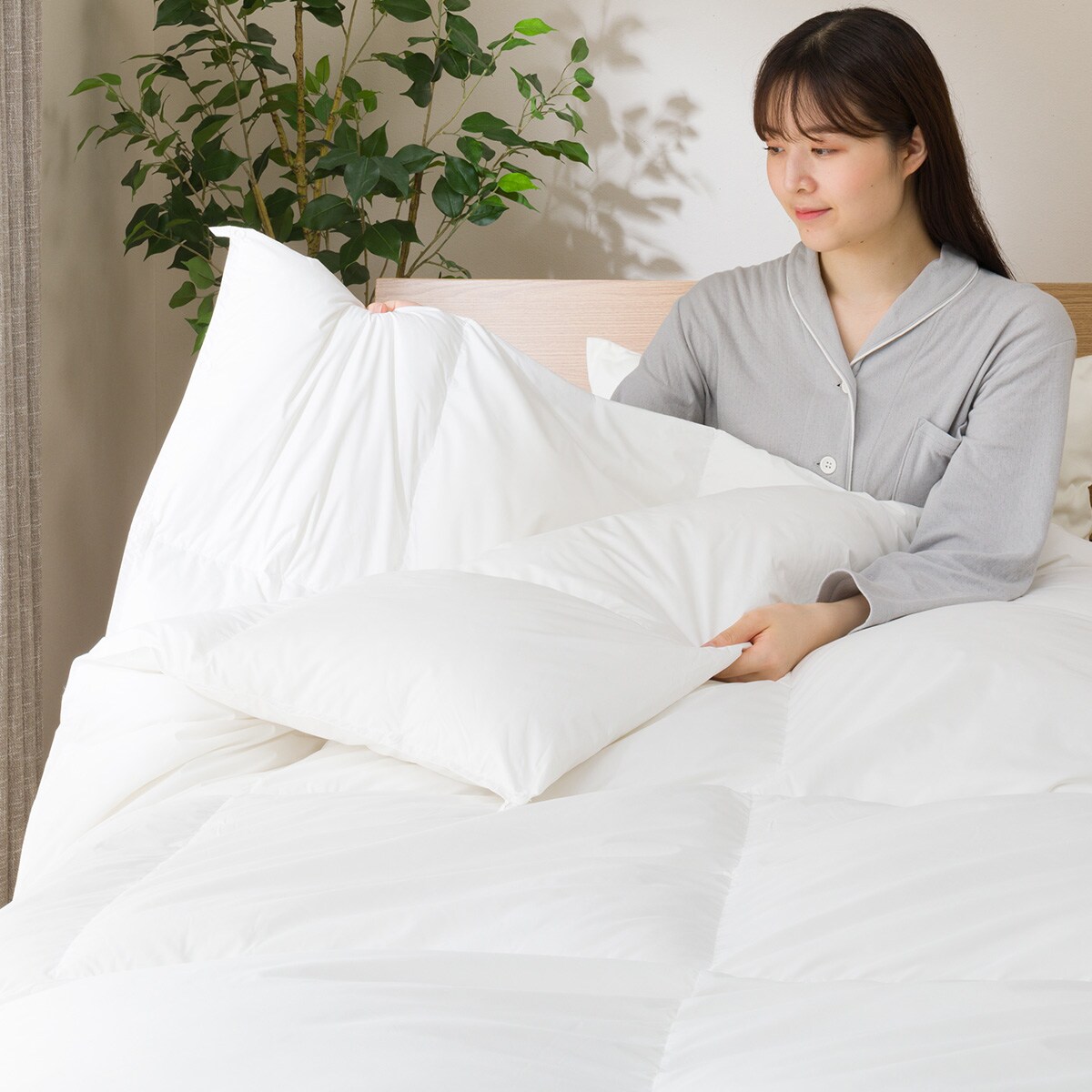 1着でも送料無料】 羽毛ファクトリーすやすや羽毛布団 ダウン