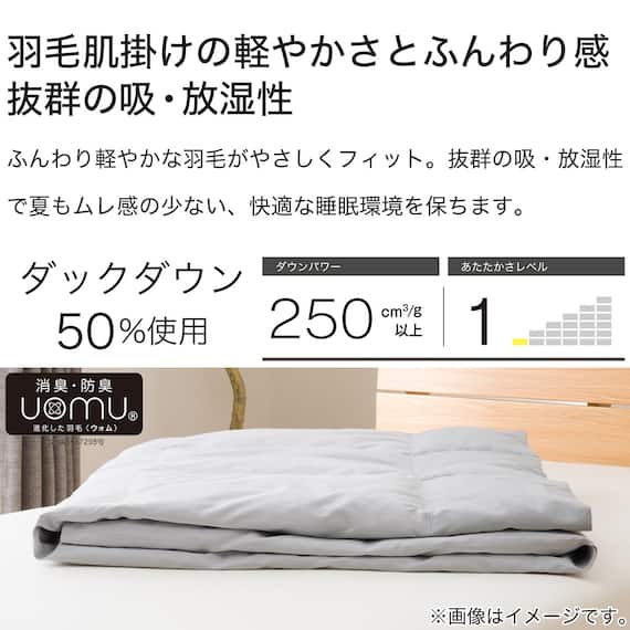 洗えるダウンケット シングル(K2401 GY S) 3枚目画像