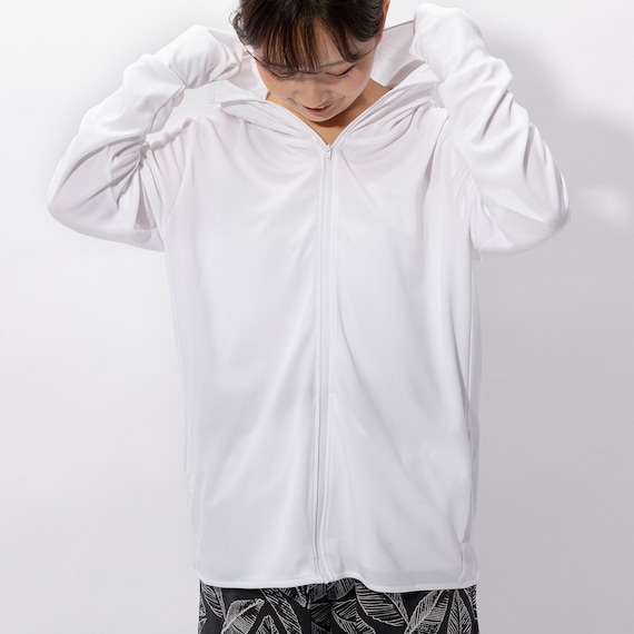 UVカットフルフェイスメッシュパーカー(WOMEN n-s WH L) 2枚目画像