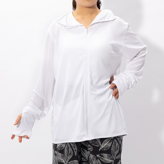 UVカットフルフェイスメッシュパーカー(WOMEN n-s WH L) 3枚目画像