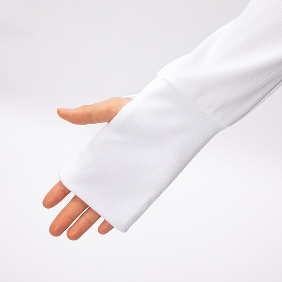 UVカットフルフェイスメッシュパーカー(WOMEN n-s WH L) 6枚目画像