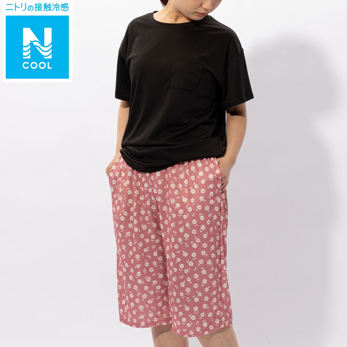 しまむら　ドット柄２点　チュニック　ポロシャツ　Ｌ　水玉　七分袖　Ｔシャツ