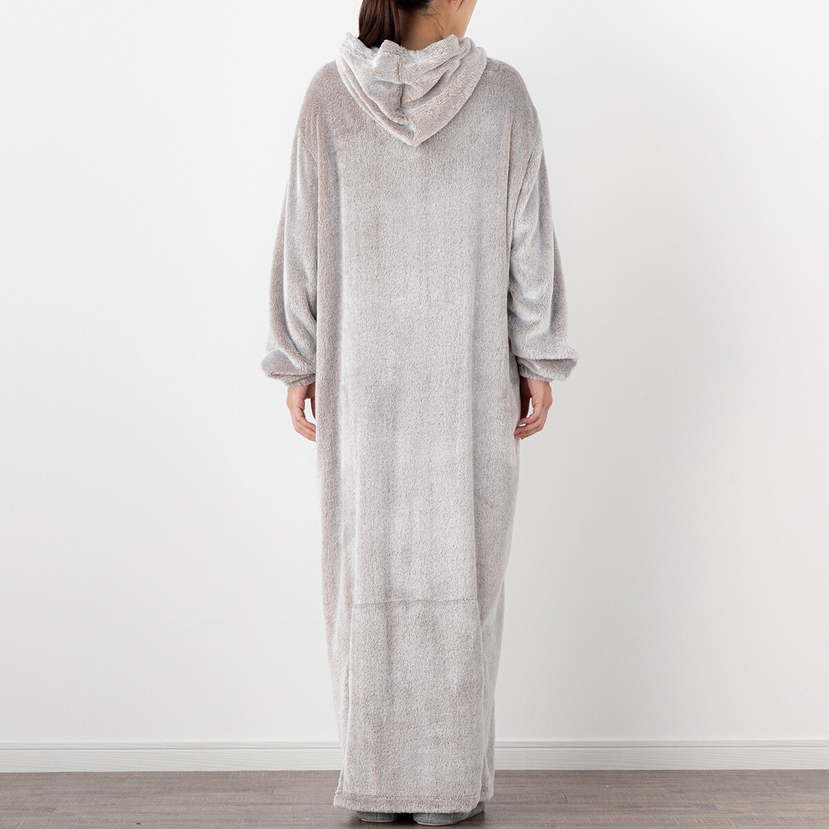 すっぽり収納 フード付き着る毛布 ロング丈(NWSPロングフード015BR M)通販 | ニトリネット【公式】 家具・インテリア通販
