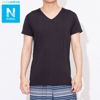 半袖Ｔシャツ　Ｖネック(MENクール 006BK LL)