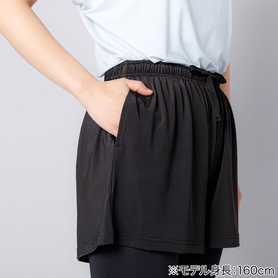 ルームパンツ ショート丈(WOMENクール 163BK L) 2枚目画像