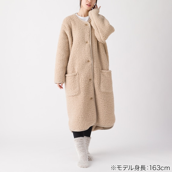 すっぽり収納 着る毛布 ミドル丈(Nウォーム ボア BE) 2枚目画像