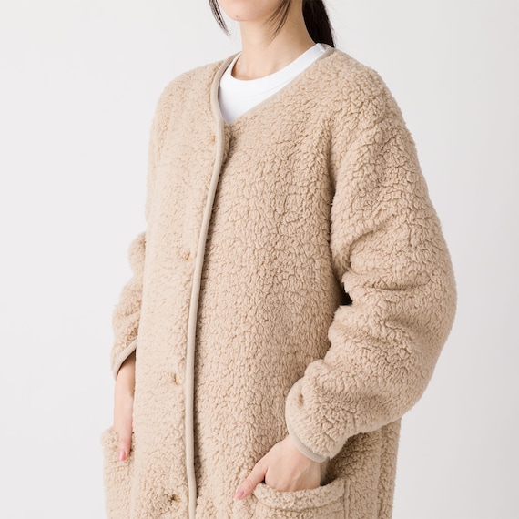 すっぽり収納 着る毛布 ミドル丈(Nウォーム ボア BE) 8枚目画像