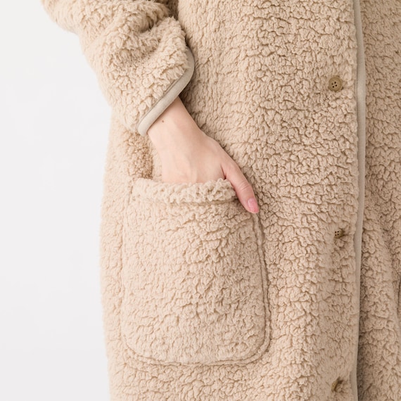 すっぽり収納 着る毛布 ミドル丈(Nウォーム ボア BE) 9枚目画像