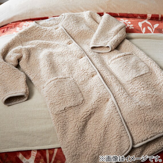 すっぽり収納 着る毛布 ミドル丈(Nウォーム ボア BE) 12枚目画像